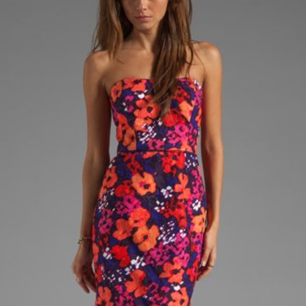 Shoshanna Janie Floral Strapless Dress